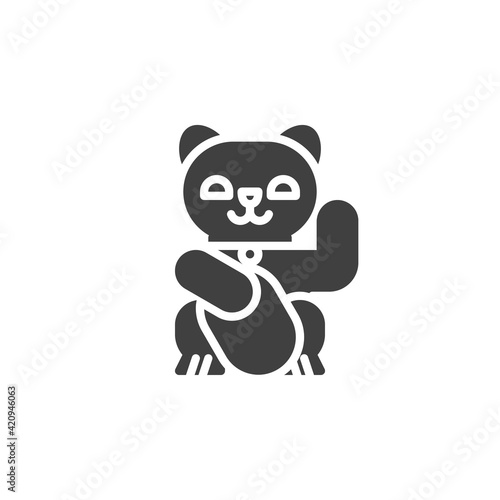 Japan lucky cat vector icon