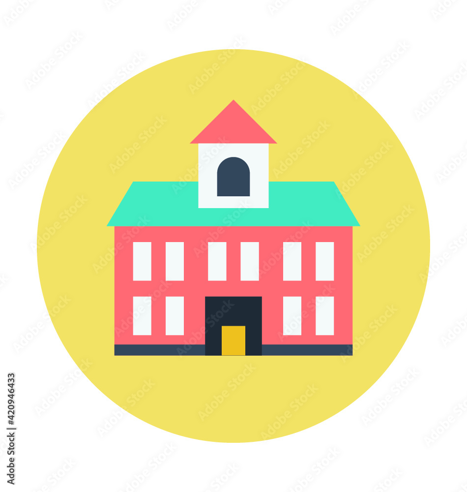 Fototapeta premium Historic Building Colored Vector Illustration