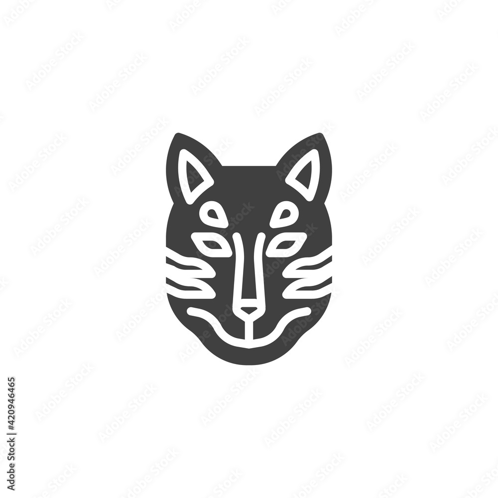 Fototapeta premium Japanese fox mask vector icon