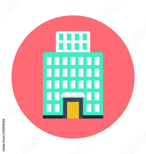Hospital Colored Vector Illustration