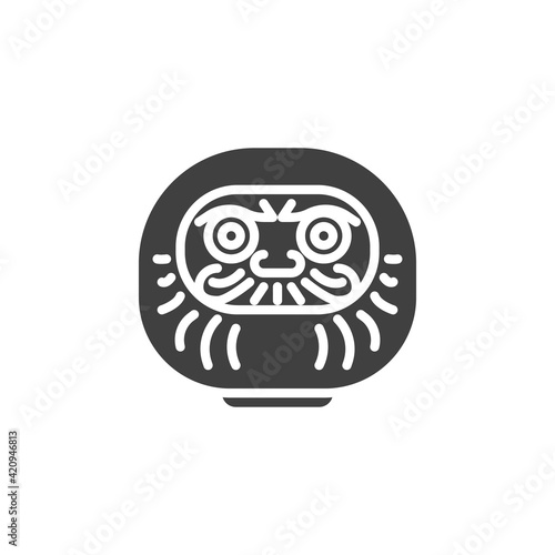 Daruma doll vector icon