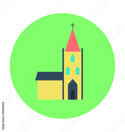Chapel Colored Vector Illustration