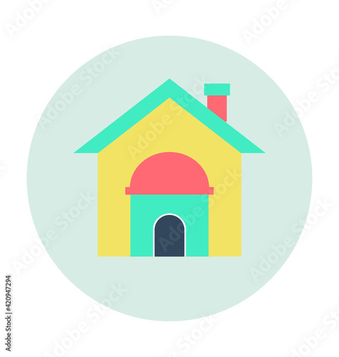 Cottage Colored Vector Illustration