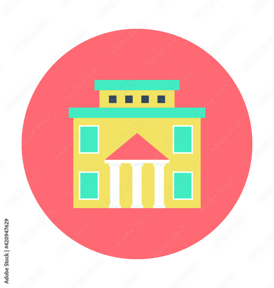 Fototapeta premium Large Home Colored Vector Illustration