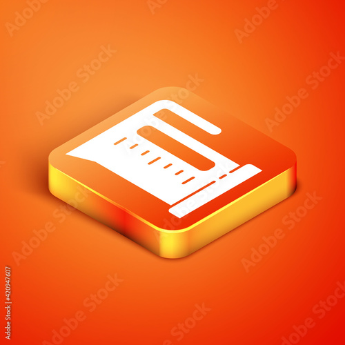 Isometric Electric kettle icon isolated on orange background. Teapot icon. Vector