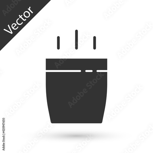 Grey Coffee cup icon isolated on white background. Tea cup. Hot drink coffee. Vector