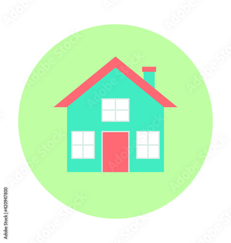 Cottage Colored Vector Illustration