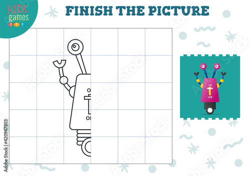 Copy and complete the picture vector blank game, illustration