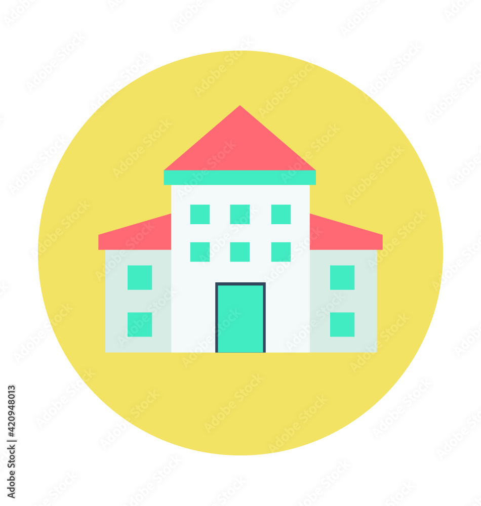 Fototapeta premium Large Home Colored Vector Illustration
