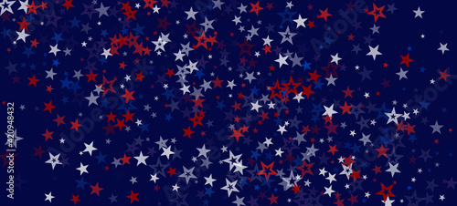 National American Stars Vector Background. USA Labor Independence 4th of July Memorial Veteran's President's 11th of November Day