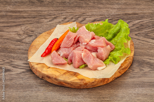 Raw pork meat for cooking