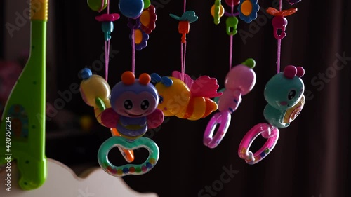 Children's toy. Carousel with bees and butterflies.