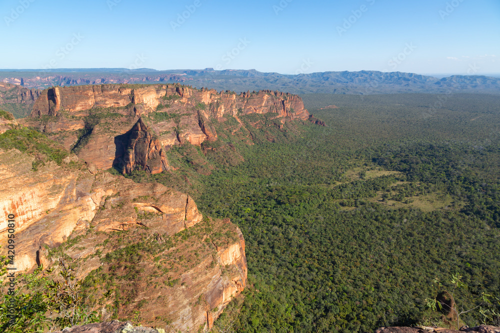 Mountains in the Cidade de Pedra (Stone City) close to Chapada dos Guimaraes in Mato Grosso, Brazil
