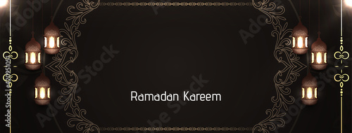 Islamic holy month Ramadan Kareem festival banner