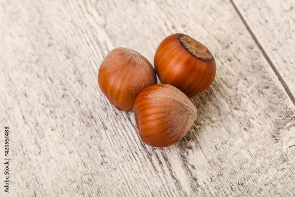 Obraz premium Hazelnut heap isolated over background