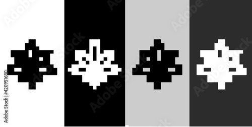 Set line Medical marijuana or cannabis leaf icon isolated on black and white background. Hemp symbol. Vector Illustration