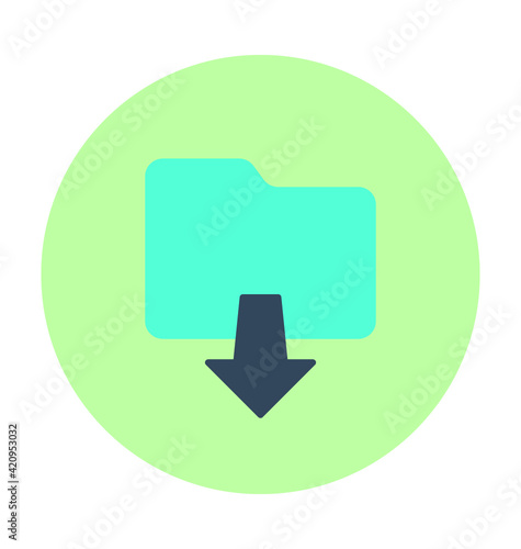 Folder Downloading Colored vector Icon