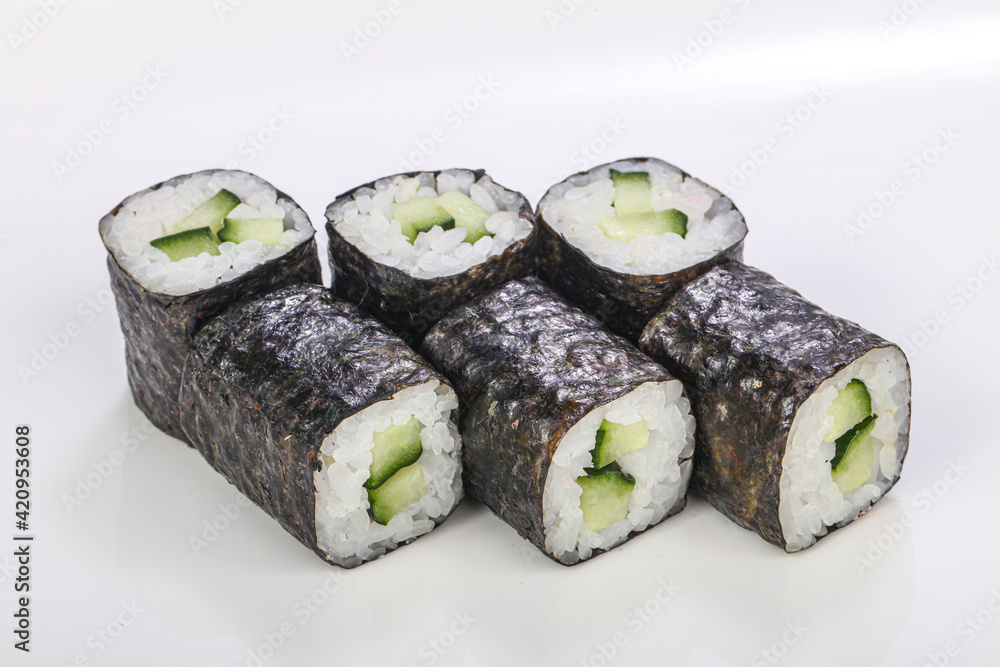 Japanese traditional roll with cucumber Japanese traditional roll with cucumber