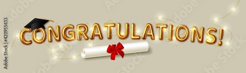 Congratulation graduates 2021 class of graduations. Vector illustration