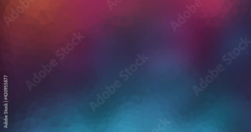 Light blue, red polygonal b...