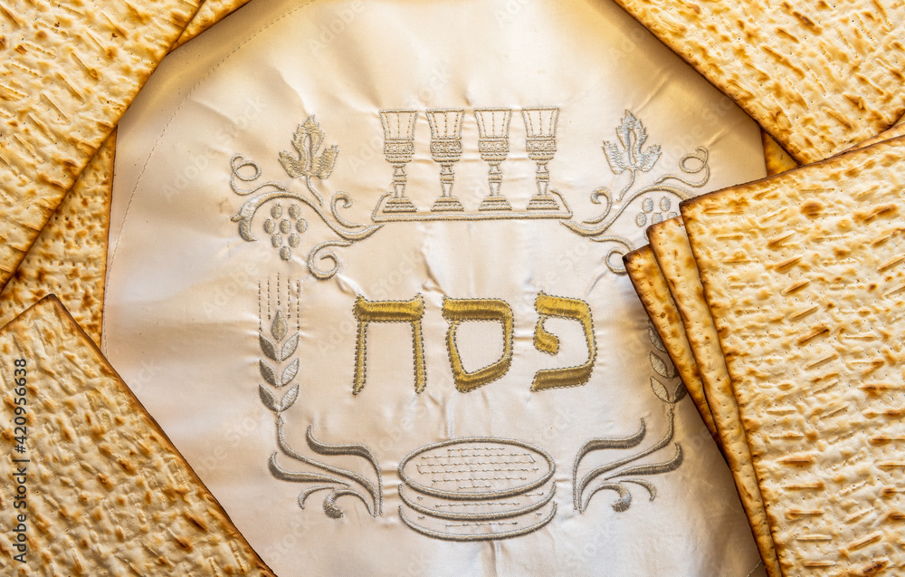 Pesah celebration concept Jewish Passover holiday Unleavened bread