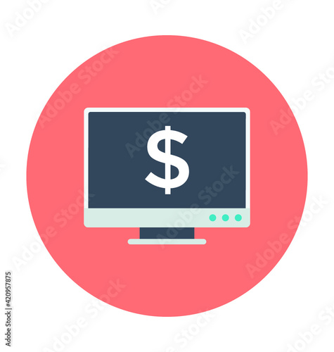 Online Business Colored Vector Icon