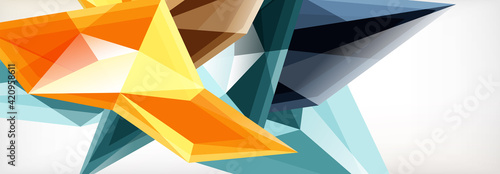Vector 3d triangles and pyramids abstract background for business or technology presentations, internet posters or web brochure covers