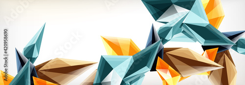 Vector 3d triangles and pyramids abstract background for business or technology presentations, internet posters or web brochure covers