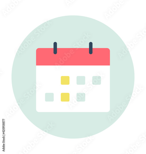 Calendar Colored Vector Icon