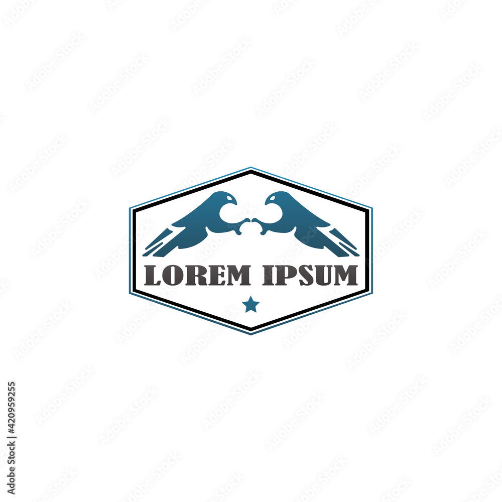 design logo double flying bird flat design template vector. design logo double flying bird flat design template vector.