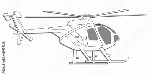 illustration of a helicopter. vector drawing