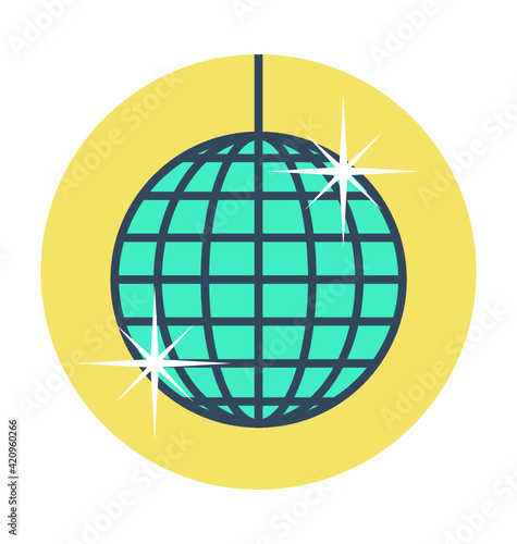 Disco Ball Colored Vector Icon