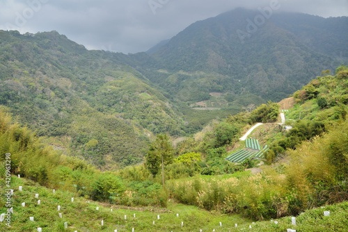 Mountain landscape View Resort.in the Meiyuan Village, Miaoli County,Taiwan.