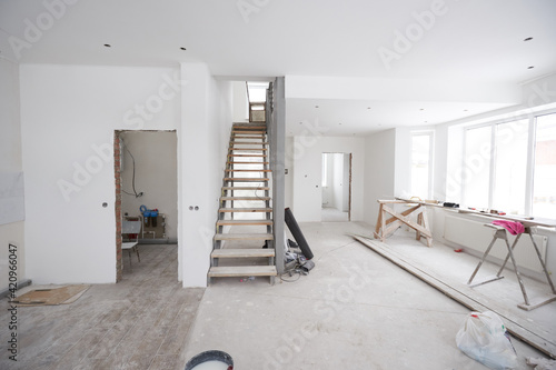 House interior renovation or construction unfinished