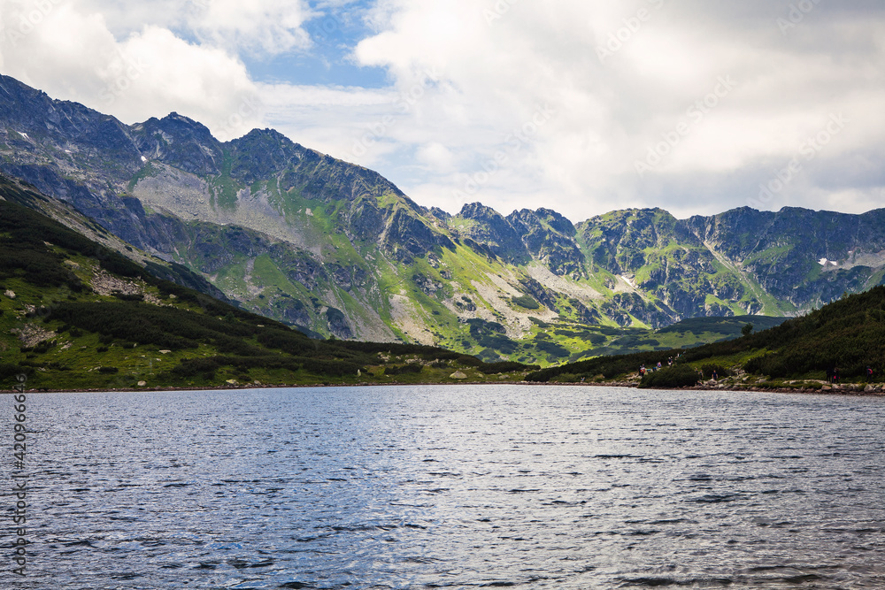 Mountain landscape in the Tatra Mountains on the border between Poland and Slovakia