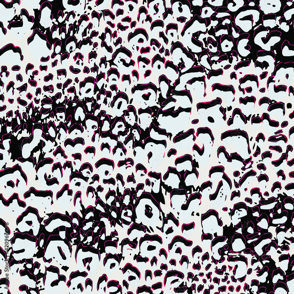 Abstract animal skin leopard seamless pattern design. Jaguar, leopard, cheetah, panther fur. Seamless camouflage background for fabric, textile, design, cover, wrapping.