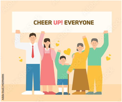 Cheer up, Korea. Group illustration collection