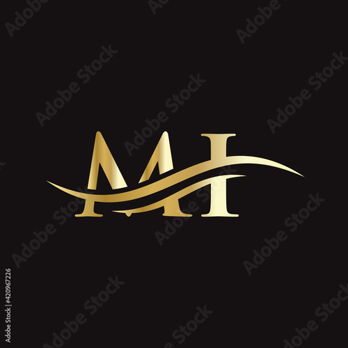 Creative MI letter with luxury concept. Modern MI Logo Design for business and company identity.