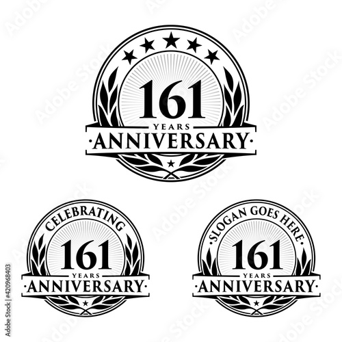161 years anniversary collection logotype. Vector and illustration.
