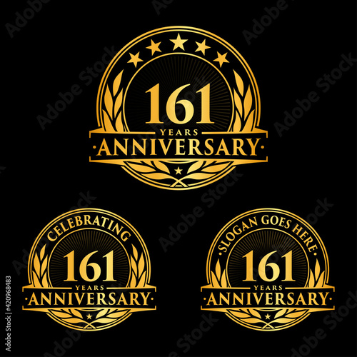 161 years anniversary collection logotype. Vector and illustration.
