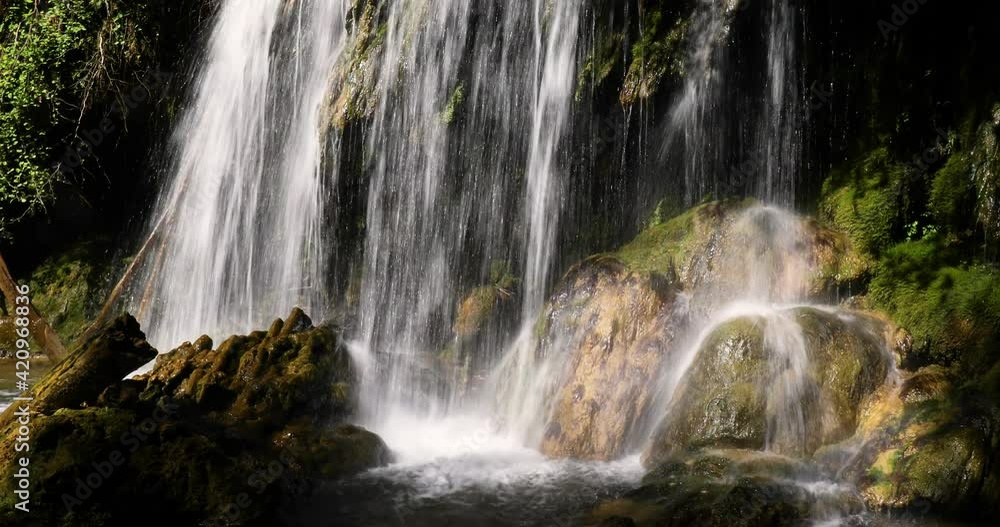 Spring in Salt Dels Murris waterfall in La Garrotxa, Girona, Spain Spring in Salt Dels Murris waterfall in La Garrotxa, Girona, Spain