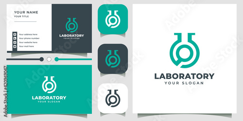 Laboratory logo design with business card