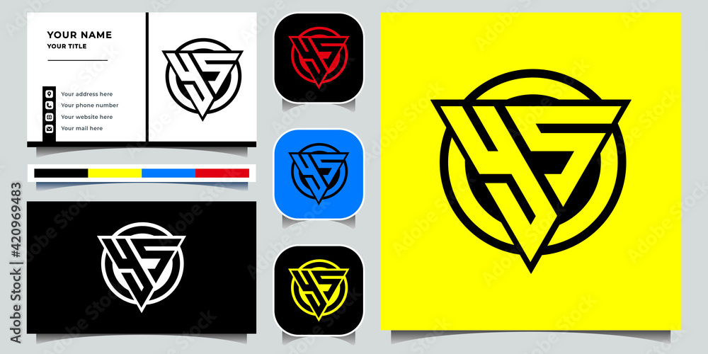 YS logo design set monogram concept with business card YS logo design set monogram concept with business card