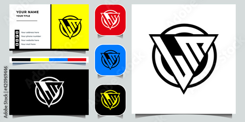 JR logo design set monogram concept with business card