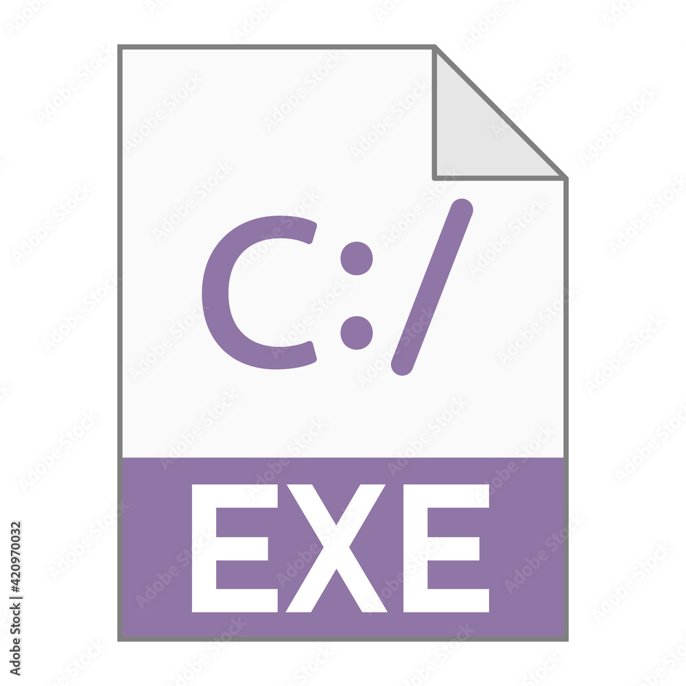 Modern flat design of EXE file icon for web Modern flat design of EXE file icon for web