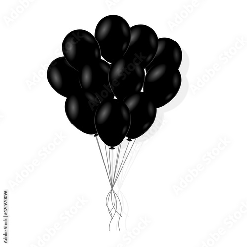Realistic illustration of black balloon for holiday or black friday