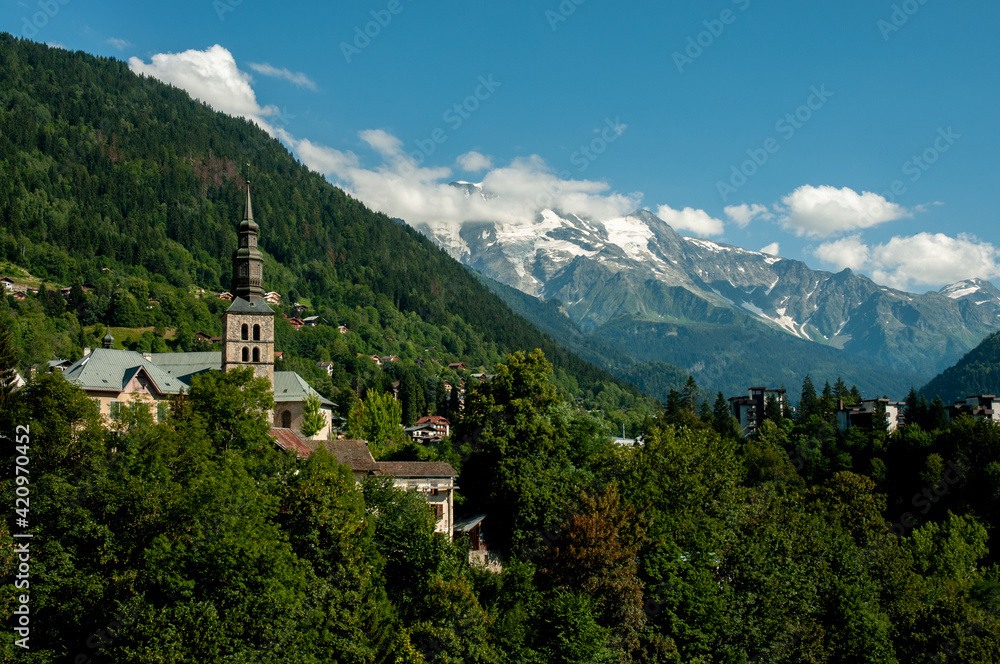 Saint Gervais les bains dans les Alpes Française.