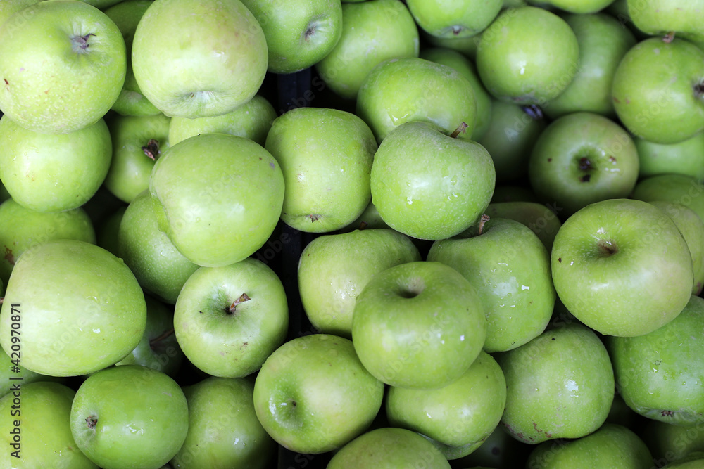 green apples on the market green apples on the market