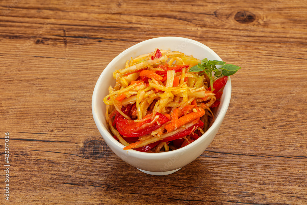 Cabbage salad with carrot and pepper Cabbage salad with carrot and pepper