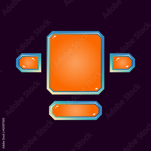 set of fantasy space jelly game ui board pop up for gui asset elements vector illustration